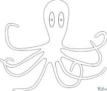 octopuses - կաղամար Տպագրվող Գունազարդման Էջեր